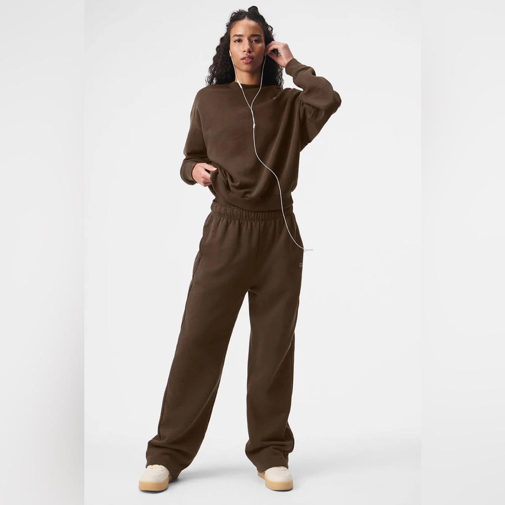 ALO Yoga Brown sweatset (top and bottom) top L bottoms M